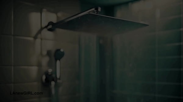 Elegant hot brunette took a shower