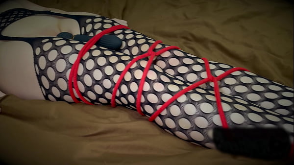 Tied girl cums from a vibrator