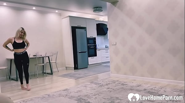 Yoga session turns into a blowjob in POV