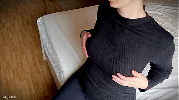 Do You Think He Did a Nice Job of Covering My New Black Blouse Hot Handjob and Cum on Clothes!