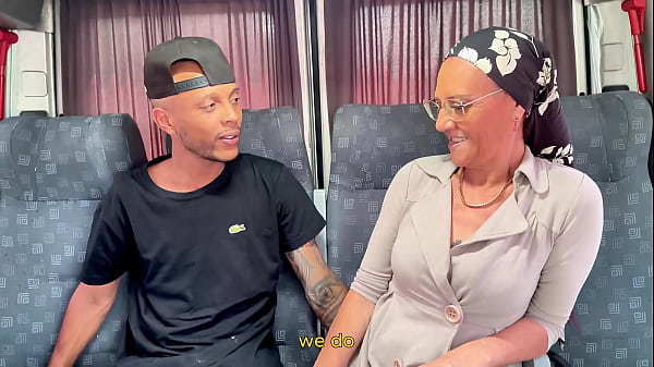 skinny headscarf granny gets her ass destroyed