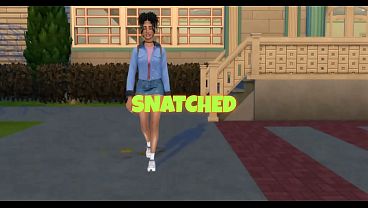 Ebony babe caught up and banged