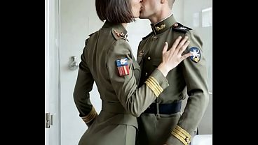Fit military commander takes a fuck lunch break with her soldier [AI generated]