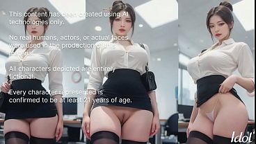Sexy secretary helps relive stress by blowjob…[AI]