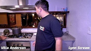 I invited a couple of friends over for lunch and found my friend having sex with my wife in the kitchen.