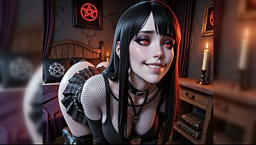 Dirty Talk POV Sex With My Hot Goth Stepsister | AI-Generated