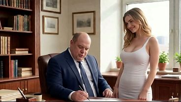 CAROLINE, jeune Française blonde à forte poitrine débutante amateur, veut le rôle à tout prix… le vieux producteur en profite et s’éclate comme un porc avec ses gros seins .[IA]