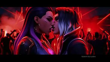 Fade x Reyna Lesbian kissing (Valorant /AI generated)