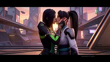 Sage x Viper Lesbian kissing (Valorant /AI generated)